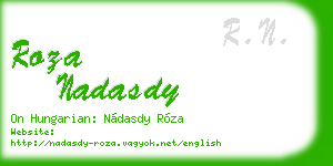 roza nadasdy business card