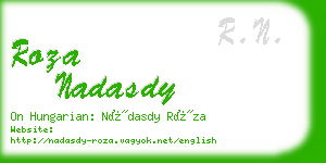 roza nadasdy business card